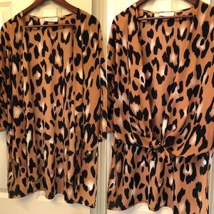 Peach Love Cheetah print coverup tunic